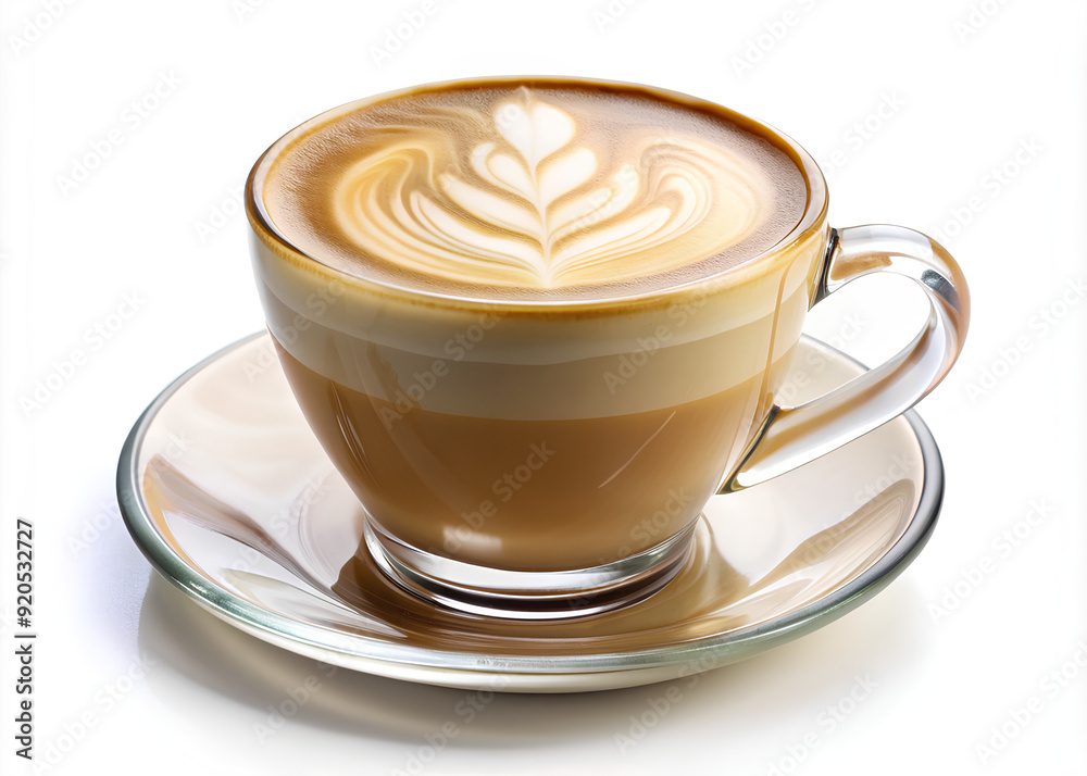 Cup glass of latte on isolate white background, ultra sharp Cup glass of latte on isolate white background, ultra sharp
