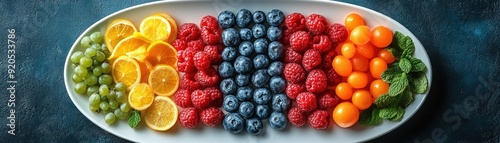 Wallpaper Mural Nutrition plate, balanced vitamin intake, flat design illustration Torontodigital.ca