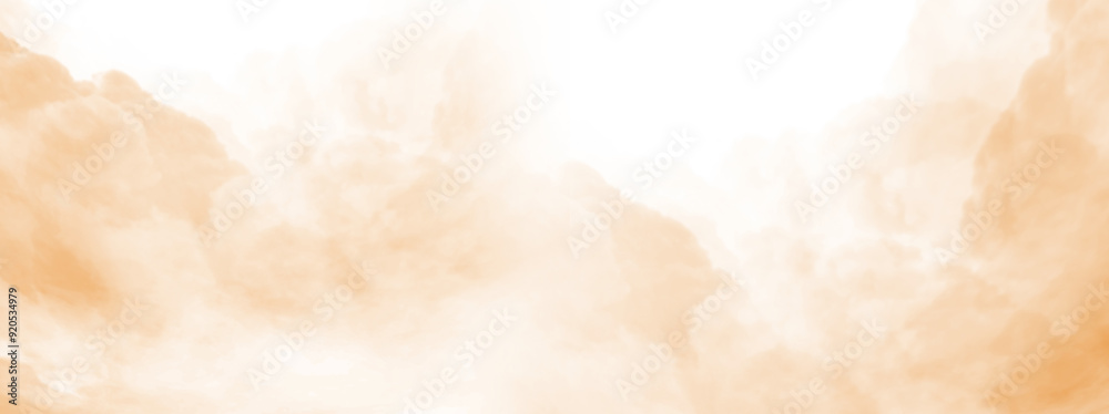 Obraz premium Orange color Fog and mist effect on transparent background. Smoke texture