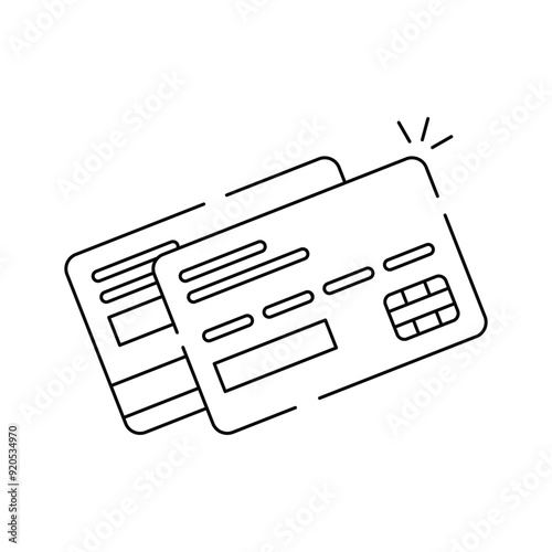 Modern credit cards icon, perfect for finance, shopping, or online payment