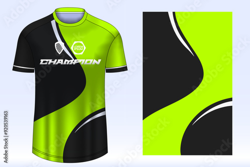 Soccer jersey design sport t-shirt. Mockup jersey for team football club. Uniform jersey front view.