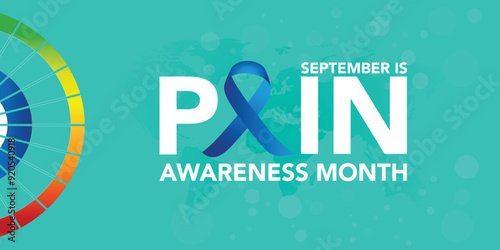 Pain awareness month is observed every year in September, to raise public awareness of issues in the area of pain and pain management, Vector illustration