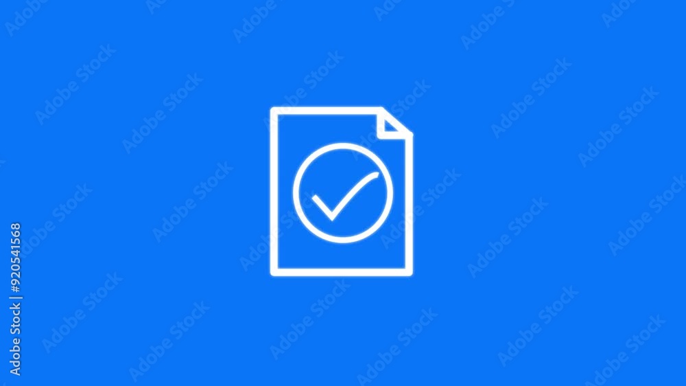 Checklist check mark icon on to do list document paper animation