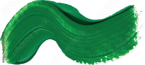 A smear of thick green paint on isolated background, gouache sample