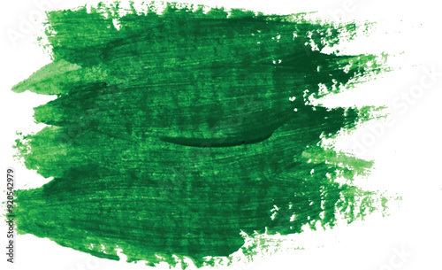 A smear of thick green paint on an isolated background, gouache sample