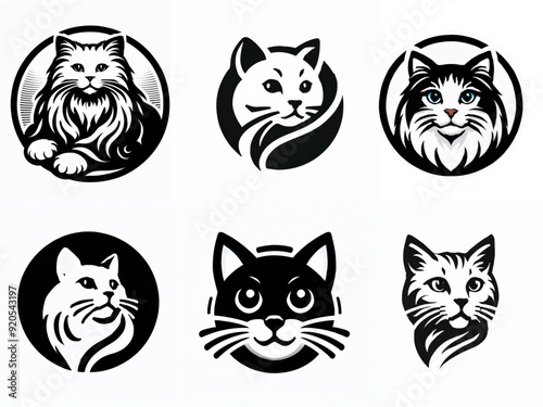猫のアイコン　モノトーン