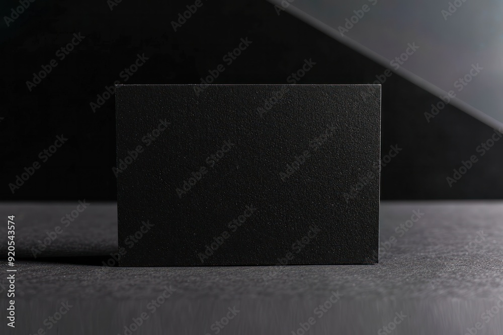blank black Business card on black background stand blank black Business card on black background stand