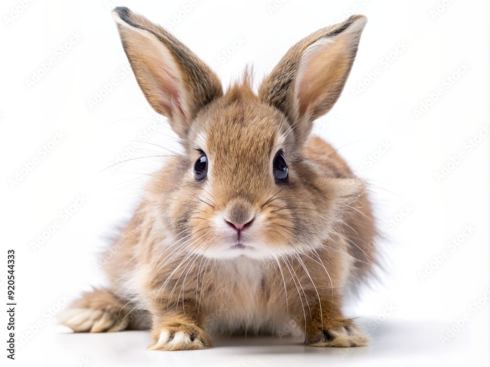 Adorable fluffy rabbit with twitching whiskers and bright eyes runs energetically on floor, sniffing surroundings with curiosity, isolated on transparent background. Adorable fluffy rabbit with twitching whiskers and bright eyes runs energetically on floor, sniffing surroundings with curiosity, isolated on transparent background.