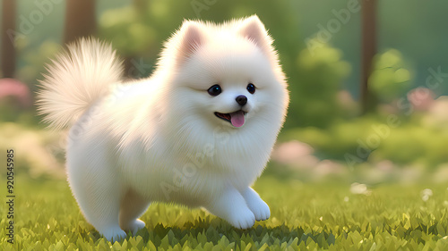 white pomeranian dog on the field