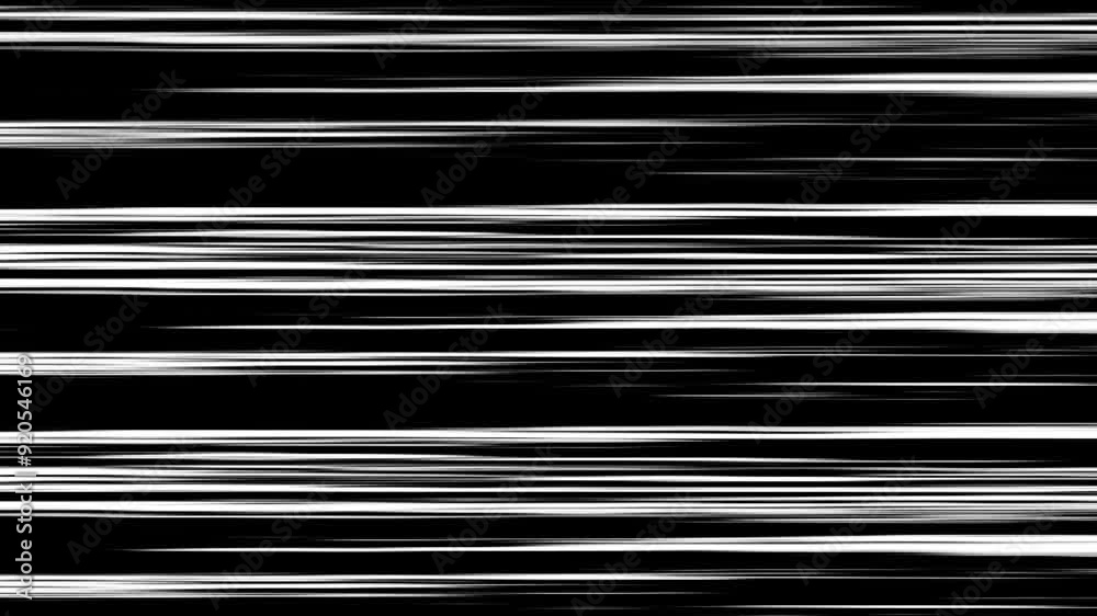 Anime Horizontal Speed Lines: Seamless recurring speed line background with alpha channel.
