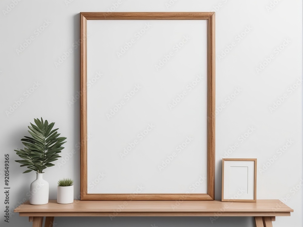 Empty Wooden Picture Frames on a Tabletop