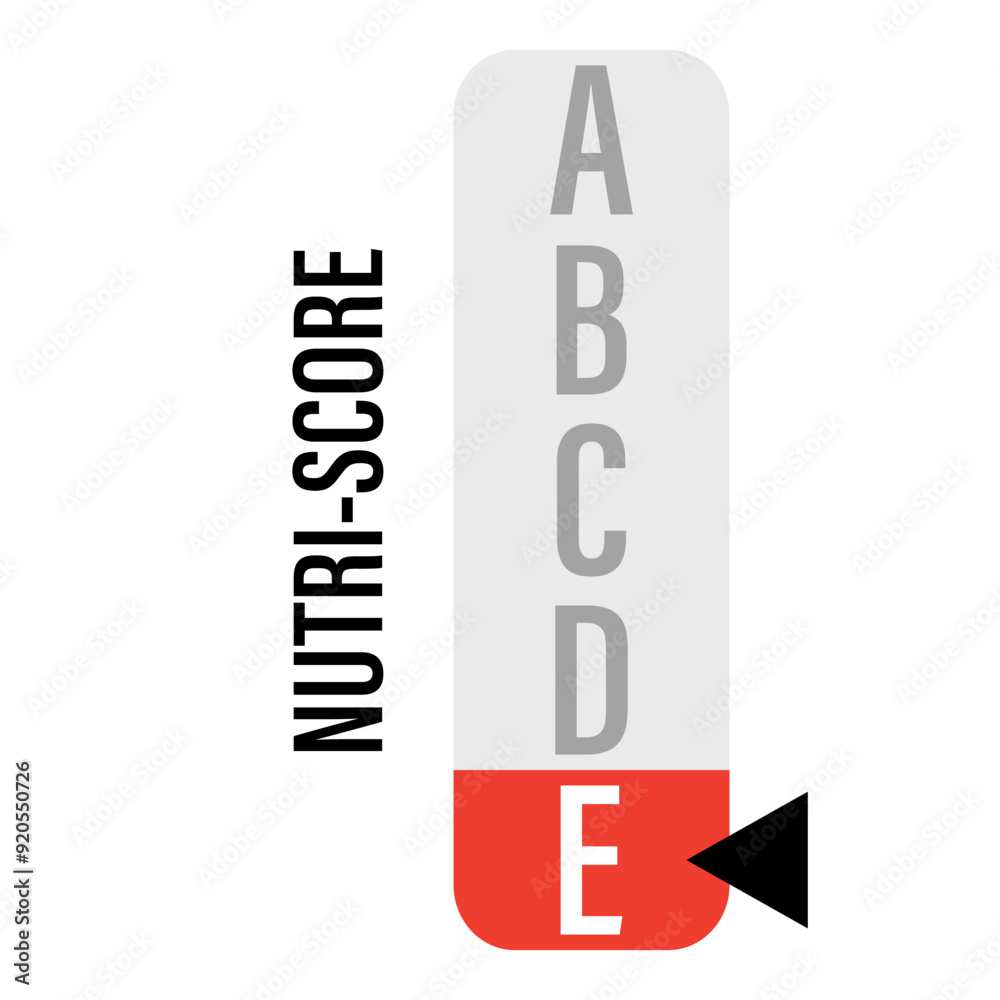 Nutri-Score, Nutriscore Stickers for Packaging, Symbol Healthy Eating. Vector Icon Nutri-Score, Nutriscore Stickers for Packaging, Symbol Healthy Eating. Vector Icon