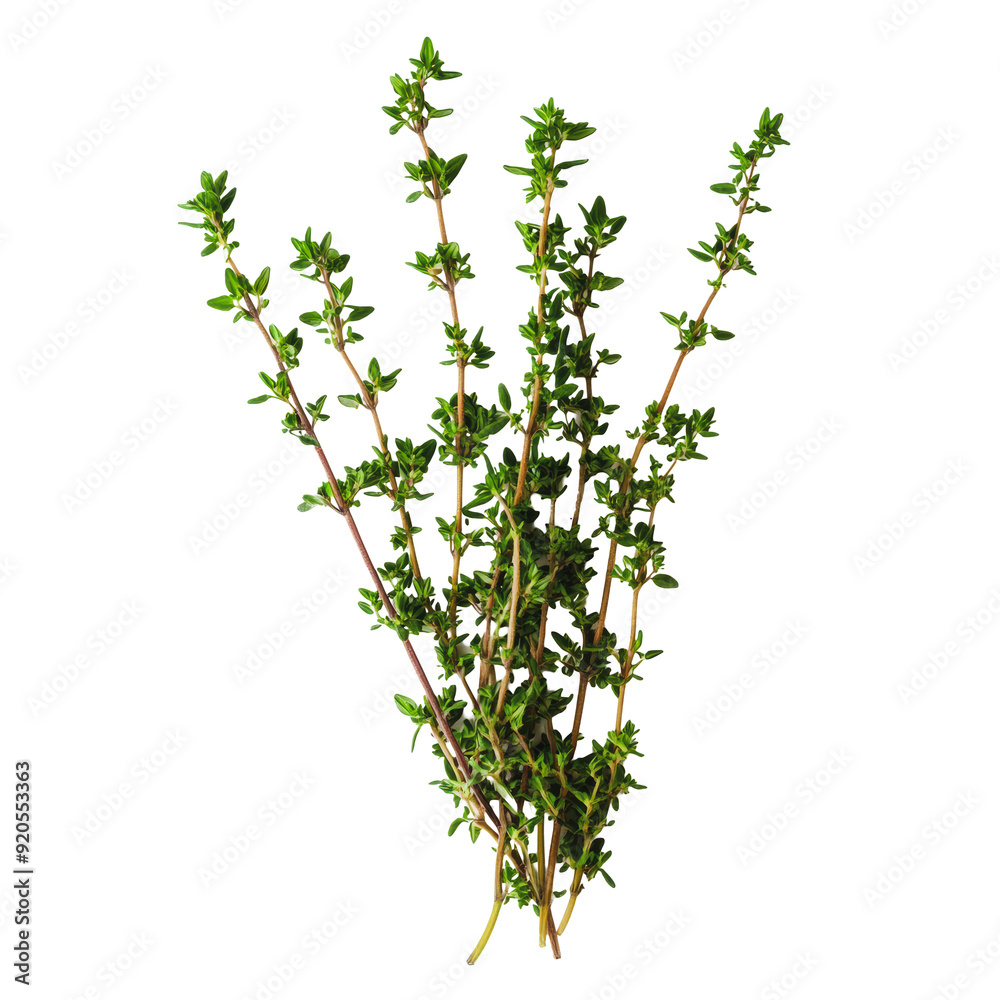 PNG Fresh thyme sprigs harvested from the garden PNG Fresh thyme sprigs harvested from the garden