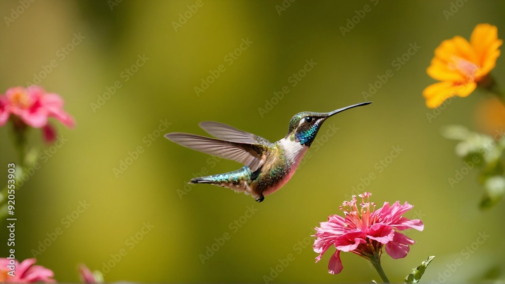 Fototapeta premium hummingbird and flower