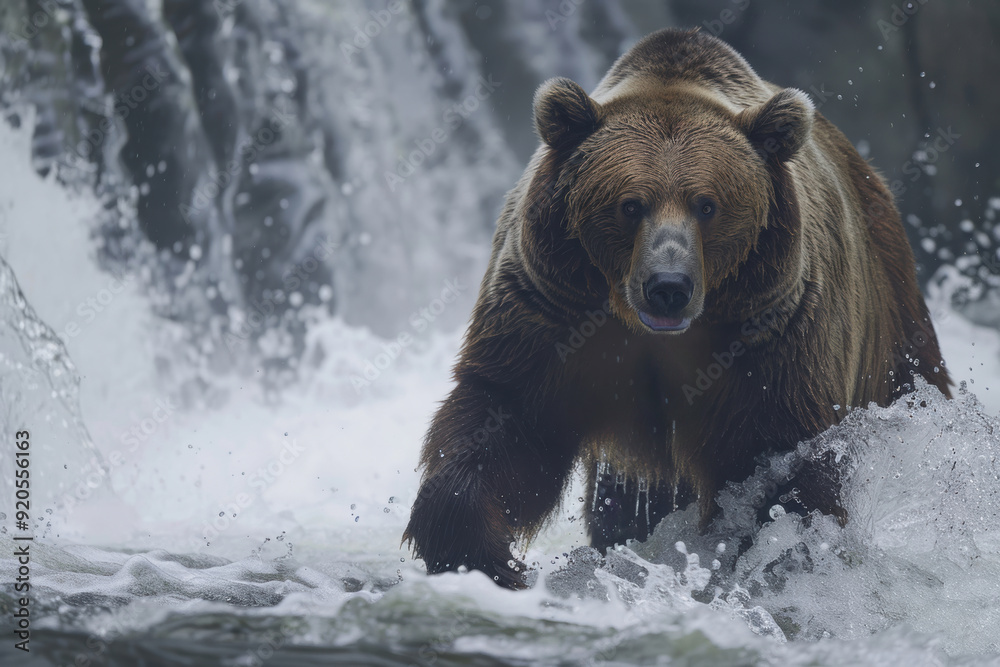 a grizzly bear in its natural habitat, capturing the essence of the wild. Great for educational materials and wildlife awareness programs. a grizzly bear in its natural habitat, capturing the essence of the wild. Great for educational materials and wildlife awareness programs.