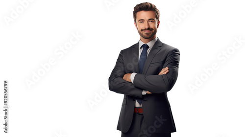 Happy businessman isolated - handsome man standing Isolated On PNG Transparent And White Background