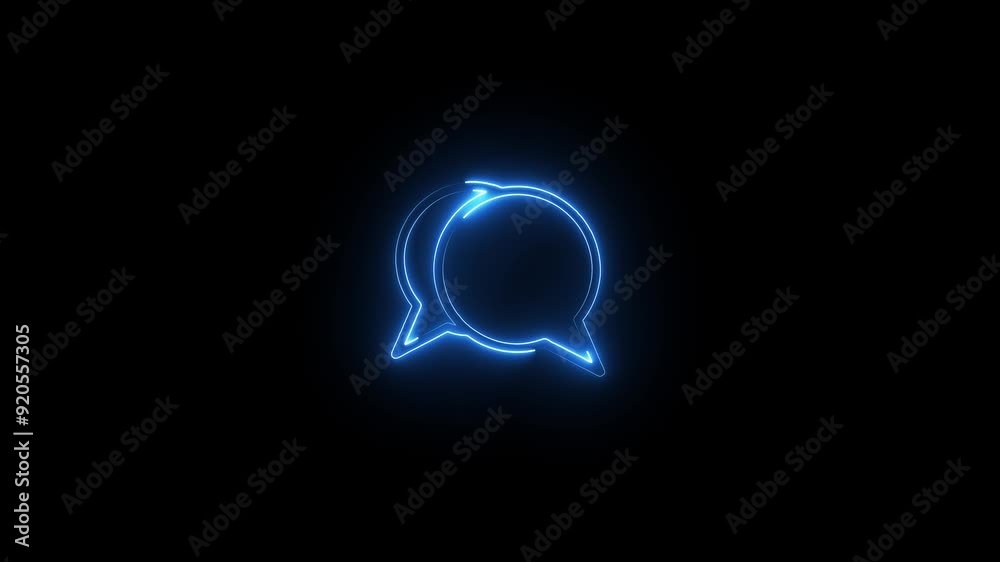 Glowing neon light massage icon animation Glowing neon light massage icon animation