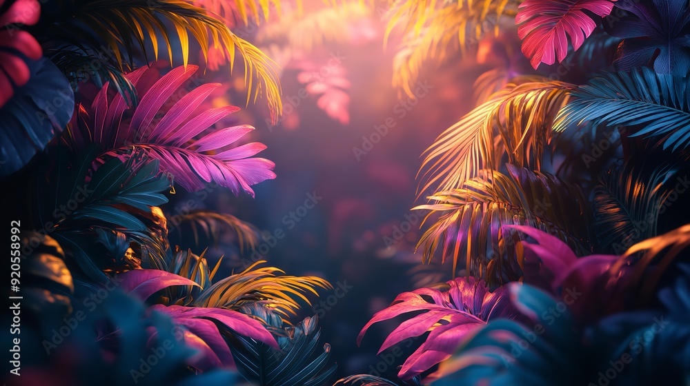A neon frame with a vibrant botanical design, perfect for adding a touch of nature and color to your creative projects. A neon frame with a vibrant botanical design, perfect for adding a touch of nature and color to your creative projects.