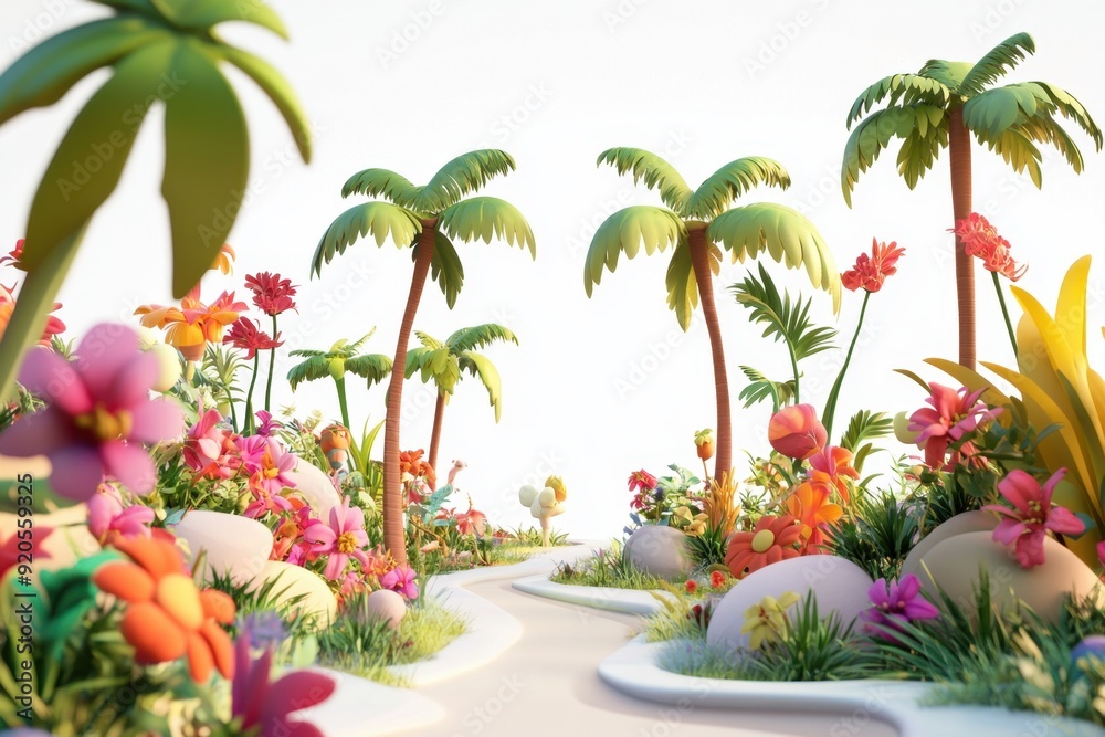Obraz premium Whimsical Tropical Pathway