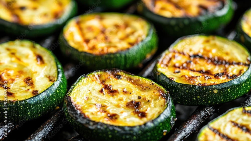 Close Up of Grilled Zucchini Slices Close Up of Grilled Zucchini Slices