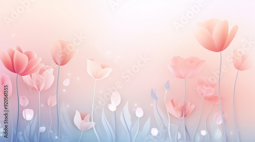 Abstract Pastel floral backdrop of pink flowers with soft style.