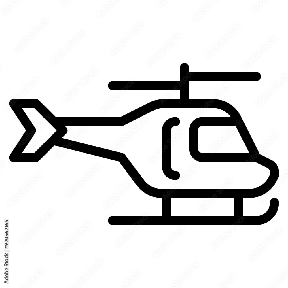 helicopter outline icon