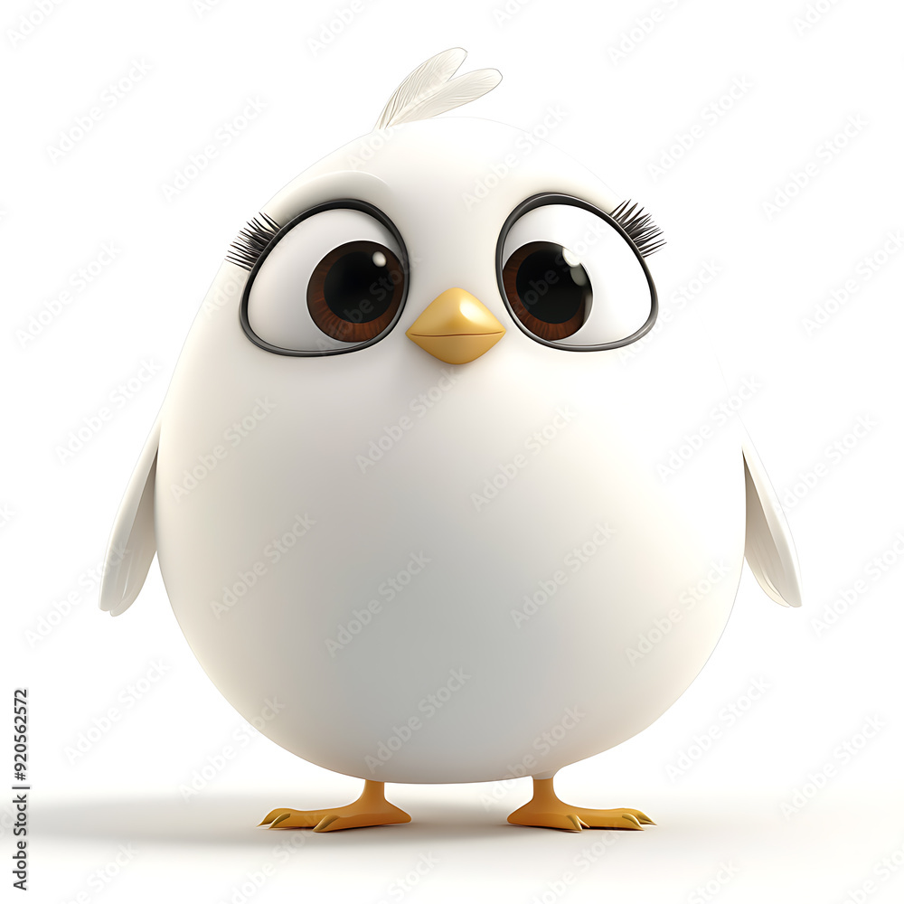 Obraz premium Super cute cartoons, white background, the sweetness and cuteness of 3D cartoon characters.