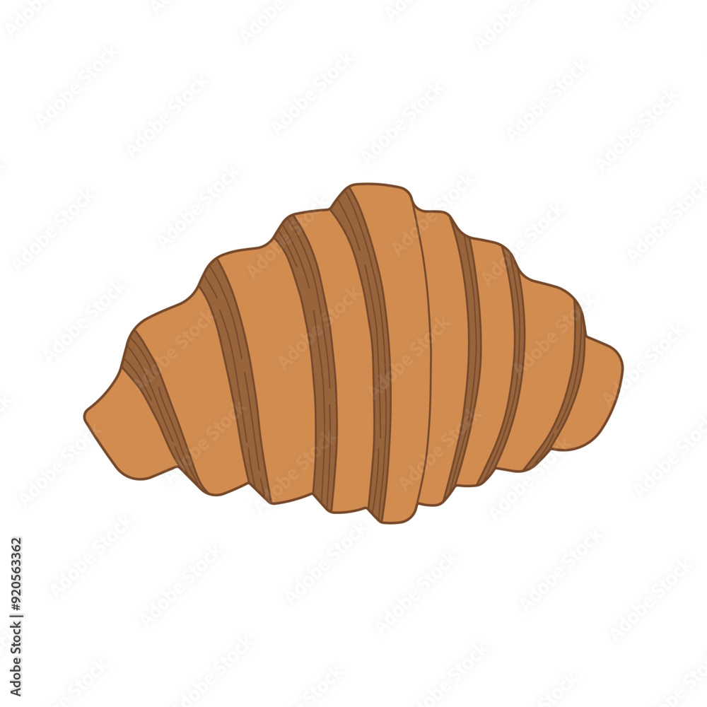 cartoon coffee croissant food Isolated on White cartoon coffee croissant food Isolated on White