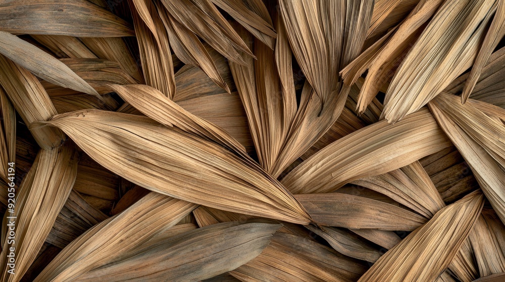 Dry tropical palm tree leaves form a background in a close-up shot Dry tropical palm tree leaves form a background in a close-up shot