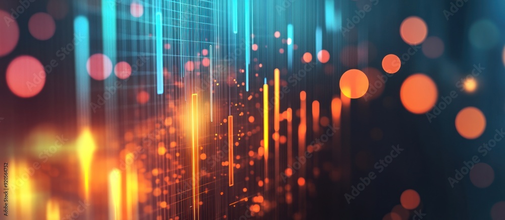 Abstract Digital Art with Glowing Lines and Bokeh Abstract Digital Art with Glowing Lines and Bokeh