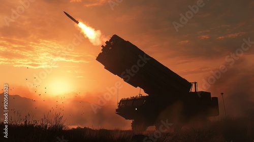 Cutting edge anti aircraft and missile defense system at work in advanced tactical operation photo