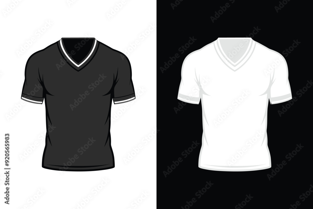 Naklejka premium Men V Neck T shirt Mock up 