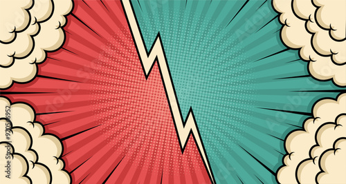 Versus pop art background template for cartoon comic book page or poster.