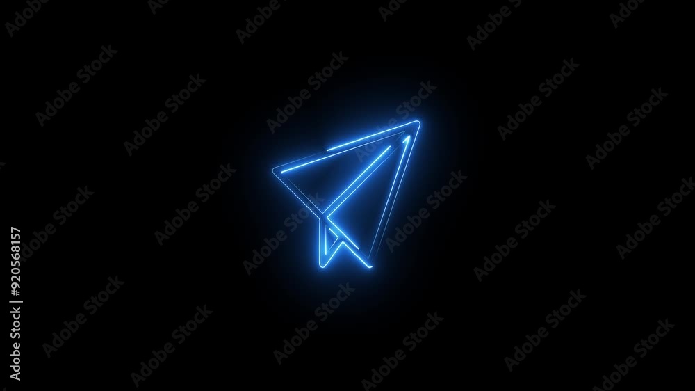 neon simple rocket icon neon simple rocket icon