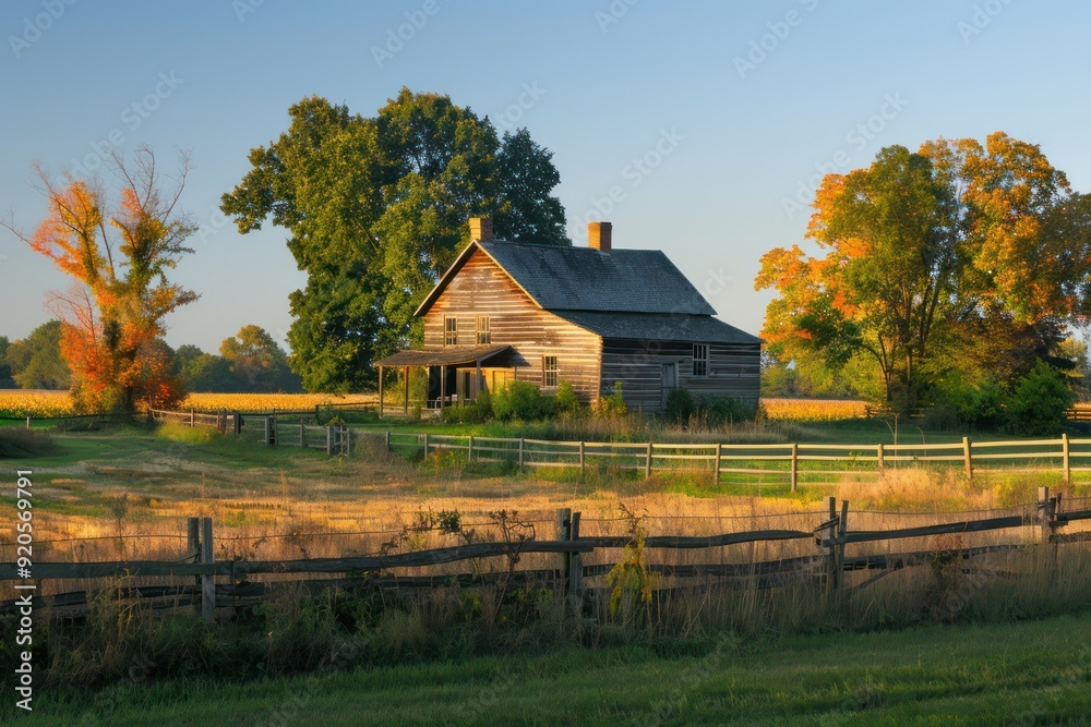 autumn landscape with a house in autumn autumn landscape with a house in autumn