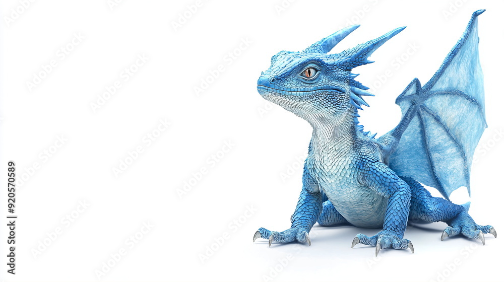 curious blue dragon isolated on white background with copy space
curious blue dragon isolated on white background with copy space