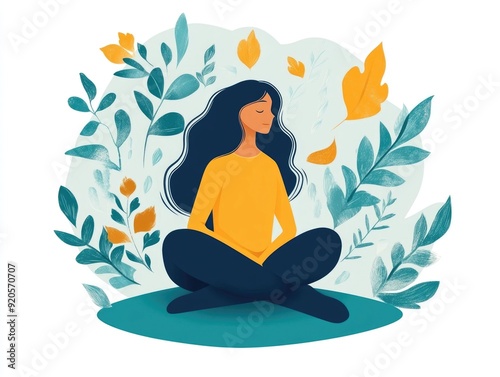 Empowering Journey to Recovery from Depression Through Support and Guidance in Flat Design Visualizing the process of overcoming mental health challenges and finding the path to wellness resilience