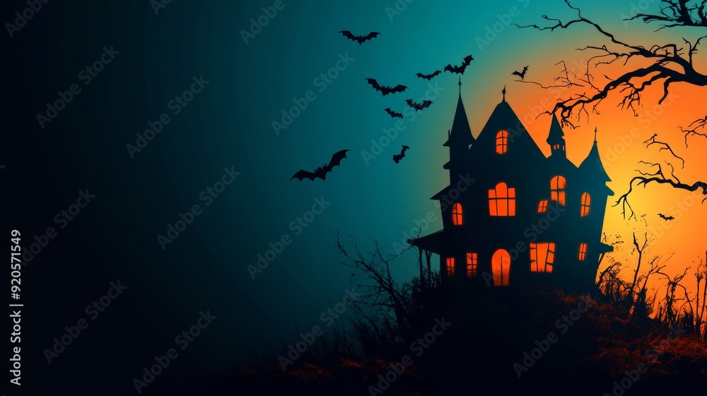 Haunted house at night Haunted house at night