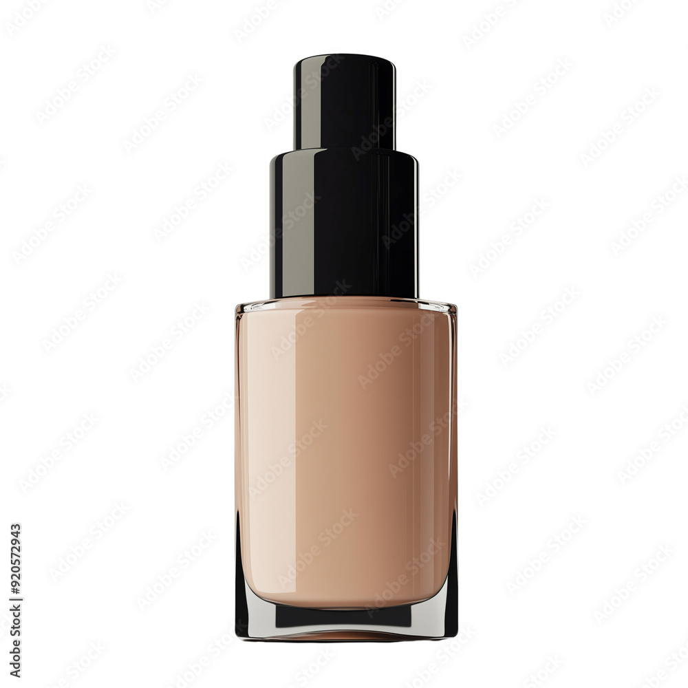a single bottle of liquid foundation with a pump dispenser, isolated on a clean white background a single bottle of liquid foundation with a pump dispenser, isolated on a clean white background