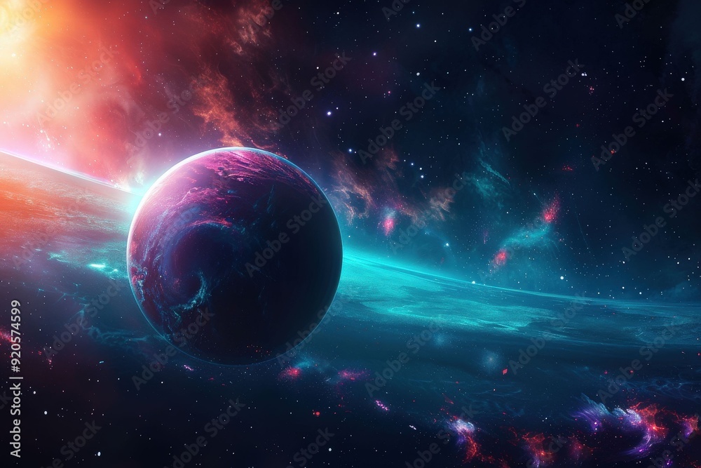Obraz premium Spheres on layered waves transition from ocean depths to a sky-like gradient, background, wallpaper. Beautiful simple AI generated image in 4K, unique.