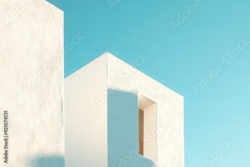 Detail of a stone block facade in abstract architecture