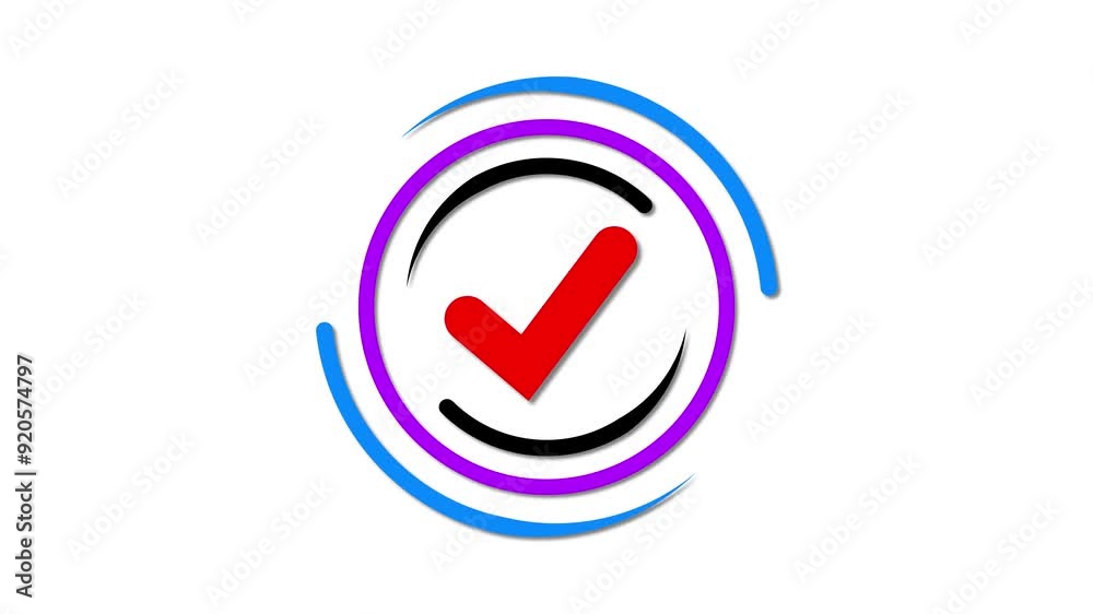 Check mark icon animation. Tick icon. Right or correct sign. Check mark icon animation. Tick icon. Right or correct sign.