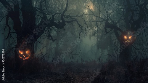 black night scary halloween background photo