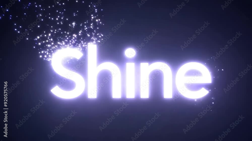 The word shine is displayed in a white bold font on a dark background with a sparkling light effect, perfect for conveying concepts of positivity and brightness The word shine is displayed in a white bold font on a dark background with a sparkling light effect, perfect for conveying concepts of positivity and brightness