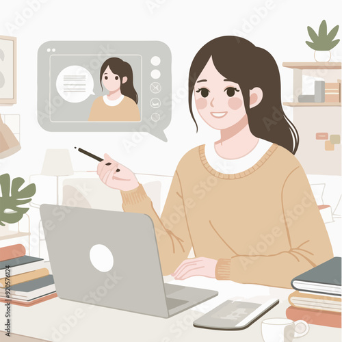 students studying, working, meeting with computers