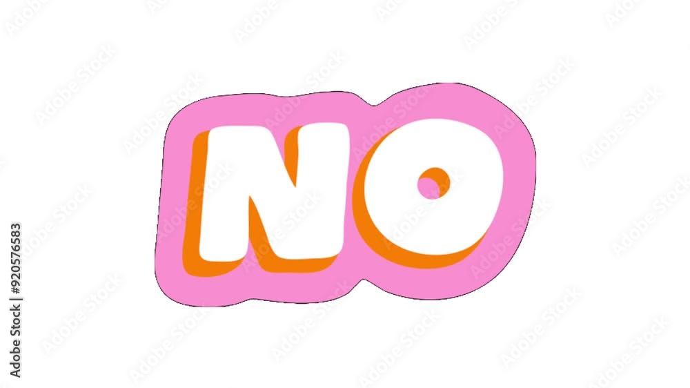 No word sign. Exclamation point. Pink white text on white screen background. Calligraphic illustration. No word. No sign. Greeting words. 4K Video motion graphic animation. No. 3d letters art motion. No word sign. Exclamation point. Pink white text on white screen background. Calligraphic illustration. No word. No sign. Greeting words. 4K Video motion graphic animation. No. 3d letters art motion.