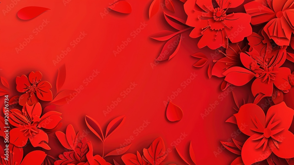 Intricate Paper Cuttings Showcase Red Love Greeting Card Design, Traditional Craftsmanship with Romantic Background, Perfect for Valentine's Day Celebration Intricate Paper Cuttings Showcase Red Love Greeting Card Design, Traditional Craftsmanship with Romantic Background, Perfect for Valentine's Day Celebration