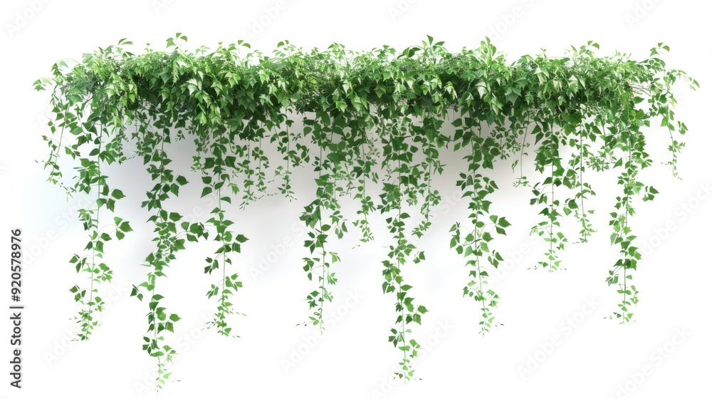 Hanging Plants. Green Ivy Leaves Isolated On White Background - 3D Render Hanging Plants. Green Ivy Leaves Isolated On White Background - 3D Render