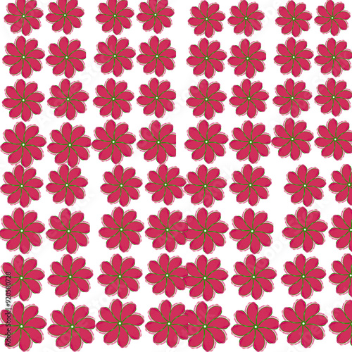 seamless pattern with pink flowers