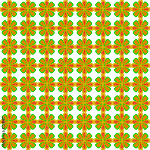 seamless geometric pattern with flowers